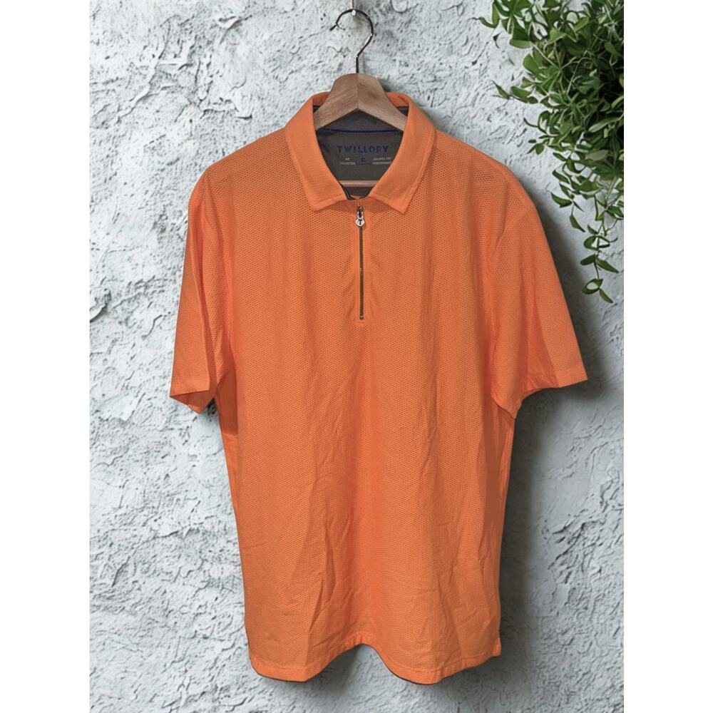 T MLleory Orange Short-Sleeve Zip Polo